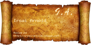 Irsai Arnold névjegykártya